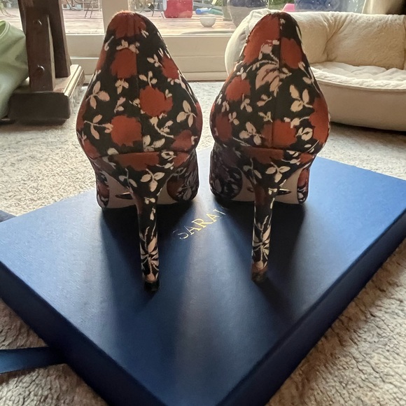 Sarah Flint Perfect Pump 85 IT 36 - US 6 / Autumn Floral Jacquard 3.3 in - Picture 9 of 10